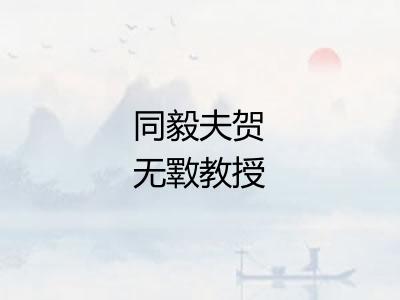 同毅夫贺无斁教授