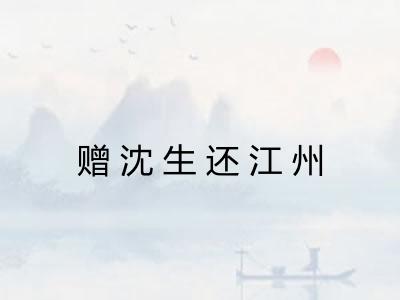 赠沈生还江州