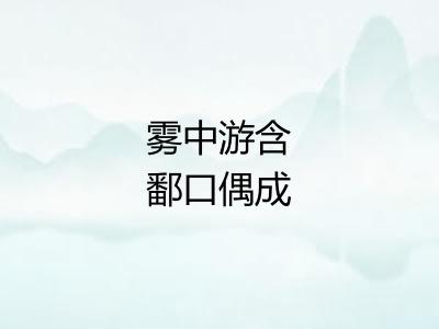 雾中游含鄱口偶成