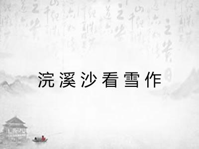 浣溪沙看雪作