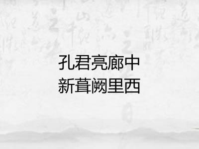 孔君亮廊中新葺阙里西园弃官而归