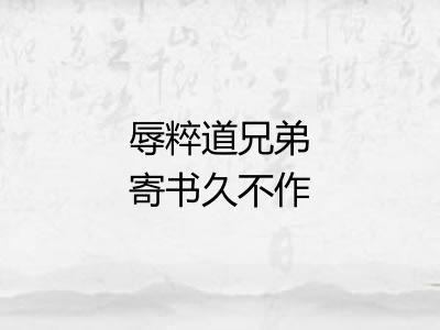 辱粹道兄弟寄书久不作报以长句谢不敏