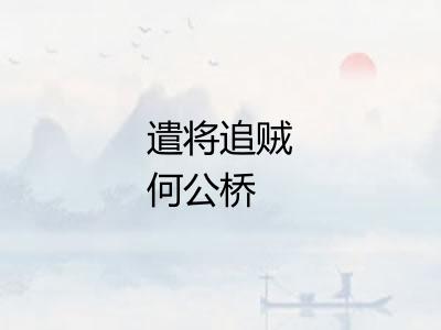 遣将追贼何公桥