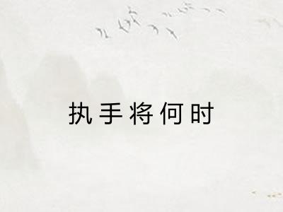 执手将何时