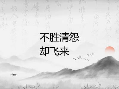 不胜清怨却飞来