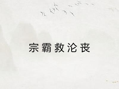 宗霸救沦丧