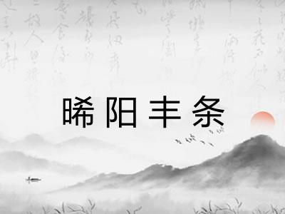 晞阳丰条