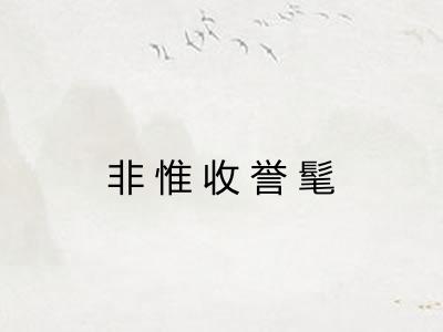 非惟收誉髦