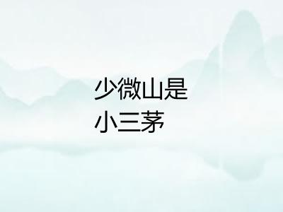 少微山是小三茅