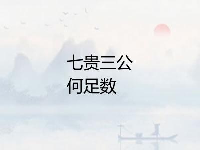 七贵三公何足数