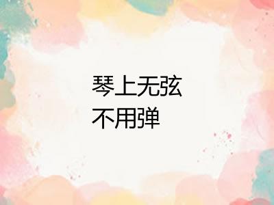 琴上无弦不用弹